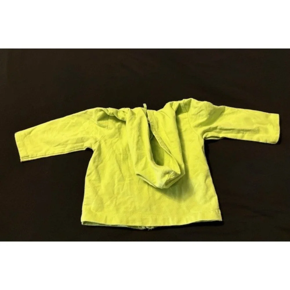 Gap factory hooded zip up sweatshirt, size 6-12 months, bright yellow/green